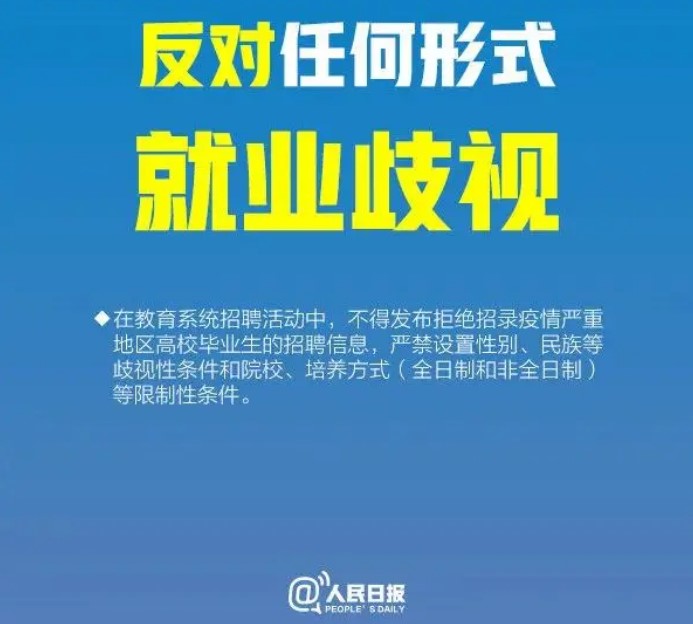 反對任何形式的就業歧視!