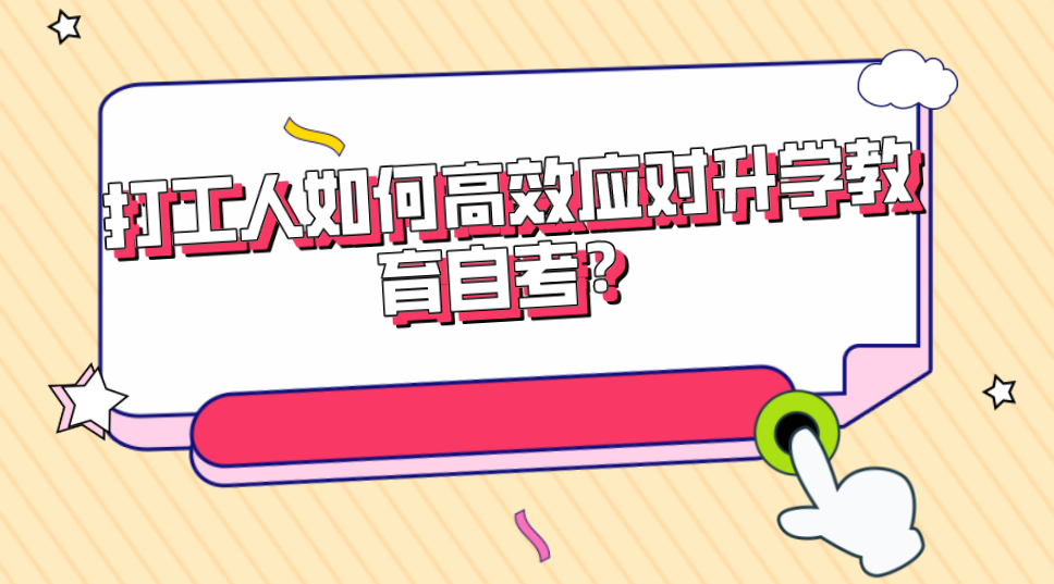 打工人如何高效應對升學教育自考?